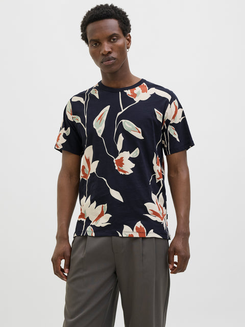 JACK & JONES JPRBLAPALERMO aop tee in night sky