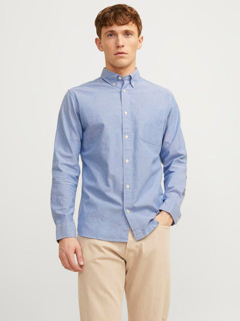 JACK & JONES JPRBLUBROOK oxford shirt in cashmere blue slim fit