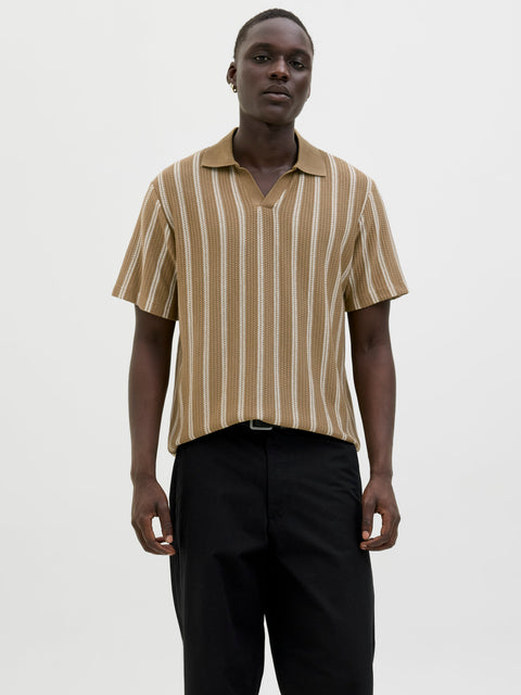 JACK & JONES JPRBLUHARRY split neck polo in elmwood