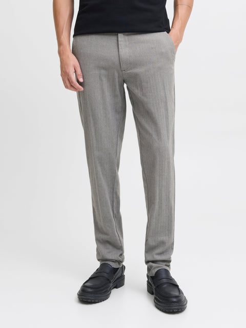 JACK & JONES JPSTMARCO bowie winter chino in grey melange herringbone