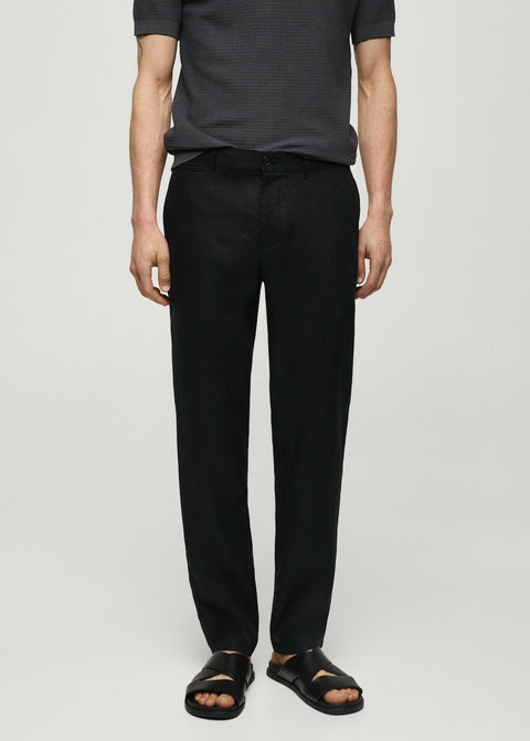 Mango trousers oyster in black