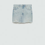 Mango skirt elena in light denim