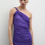 Mango dress prim in purple brown