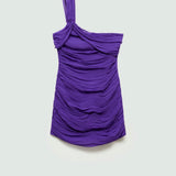 Mango dress prim in purple brown