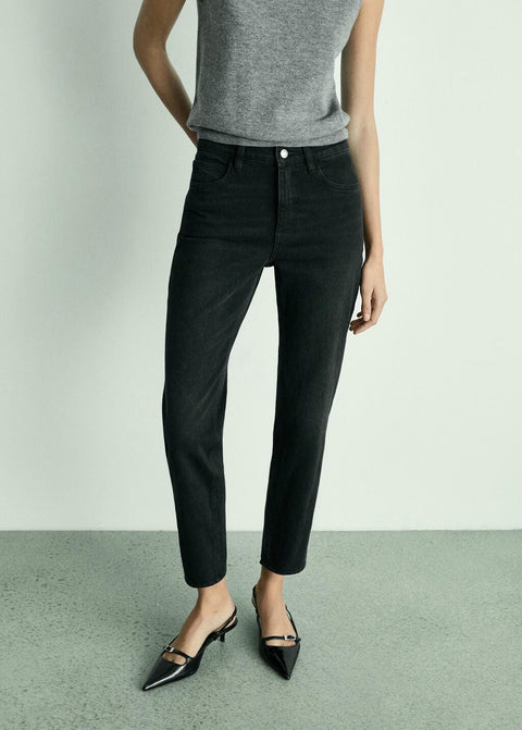 Mango jeans newmom in black denim