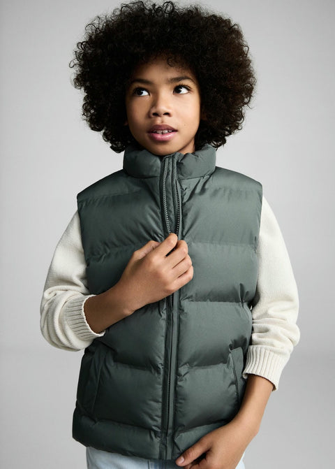 Mango outer vest africav in green