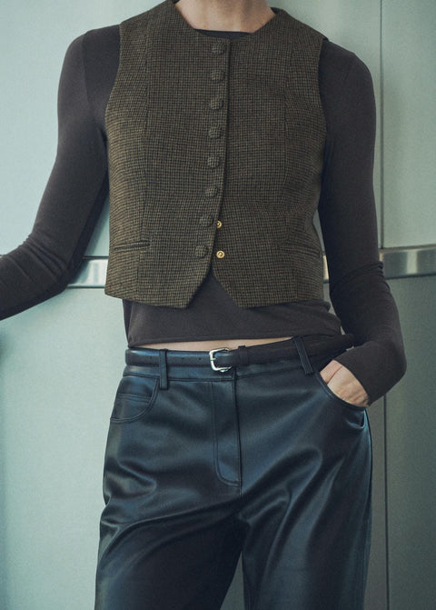 Mango vest nimes in brown