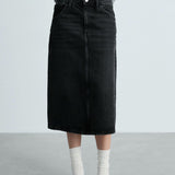 Mango skirt longo in black denim