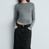 Mango skirt longo in black denim