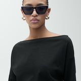 Mango dress swan in black