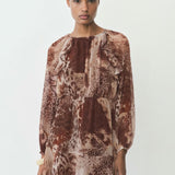 Mango dress butcher in brown
