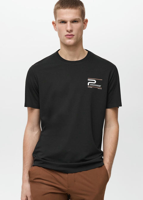 Mango t-shirt pugliag in black