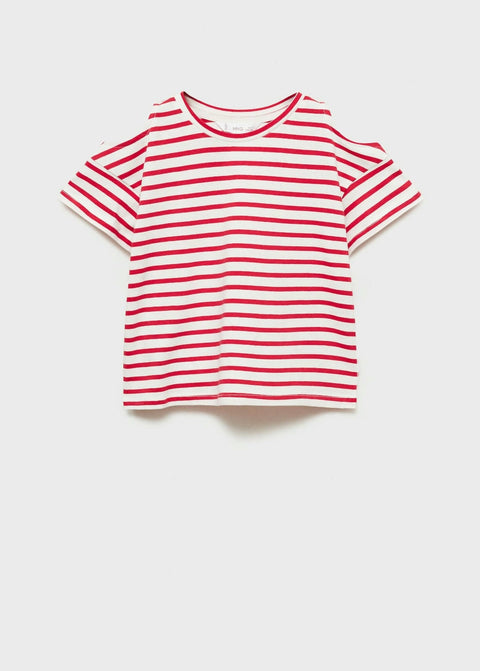 Mango t-shirt cutoutr in red