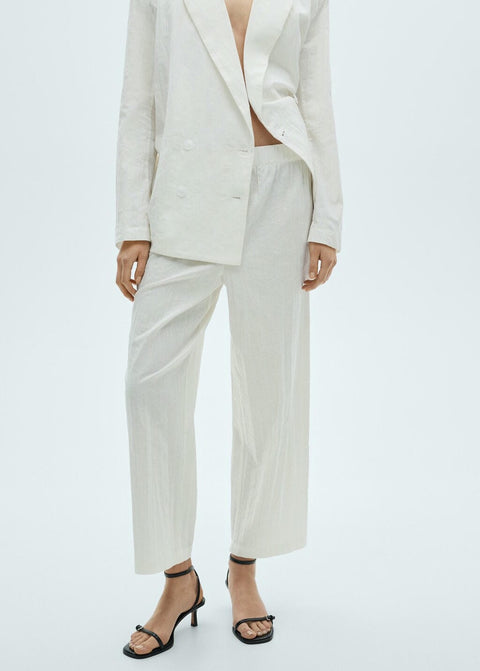 Mango trousers prins in white