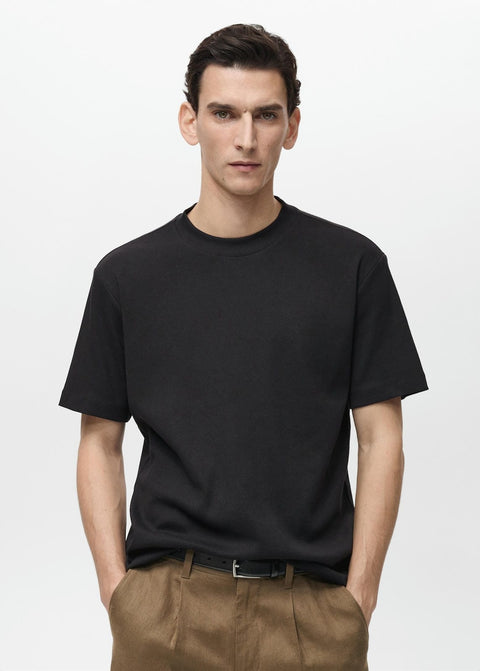 Mango t-shirt olive in black