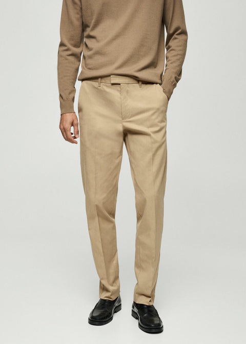 Mango trousers nicco in beige