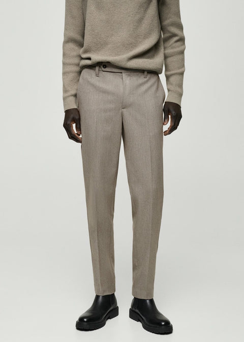 Mango trousers stanford in mink grey