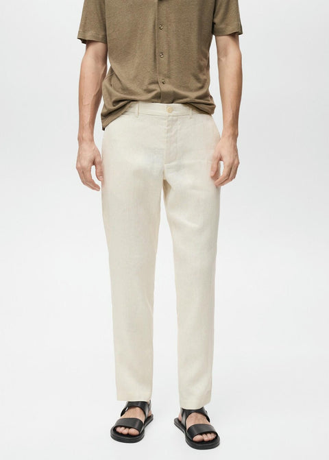 Mango trousers oyster in off white