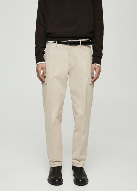 Mango trousers mateo in stone
