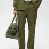 Mango trousers magali in green