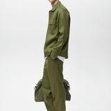 Mango trousers magali in green