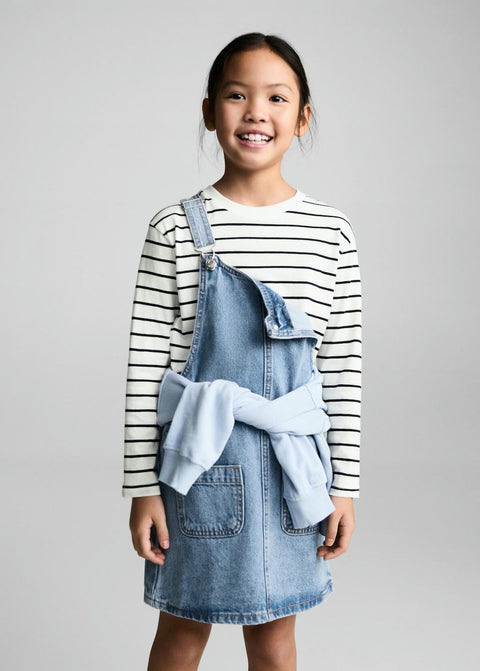 Mango t-shirt stripes in off white