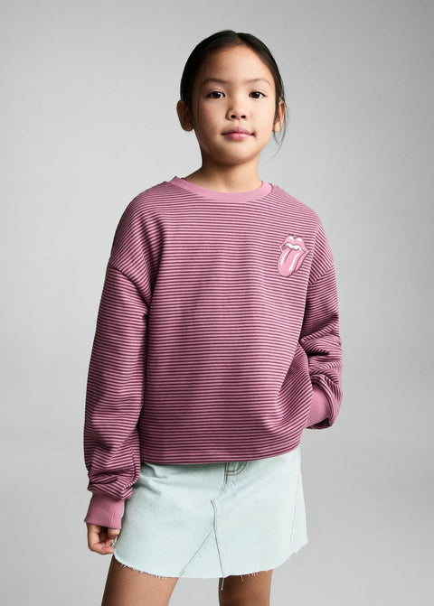 Mango sweatshirt rstripes in pink