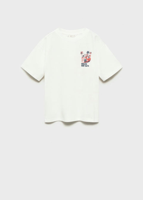 Mango t-shirt desertcy in off white