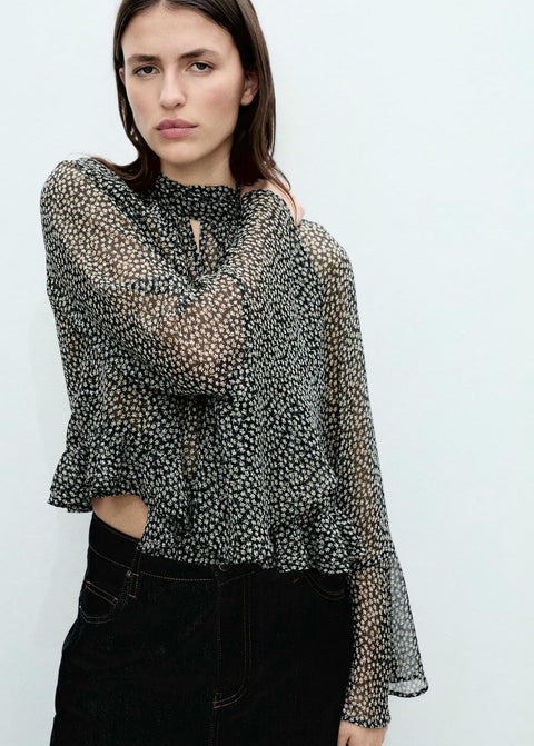 Mango blouse splash in black