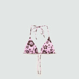 Mango bikini top hibiscus in pink