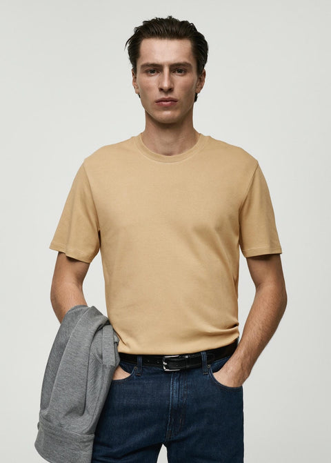 Mango t-shirt kimi in camel