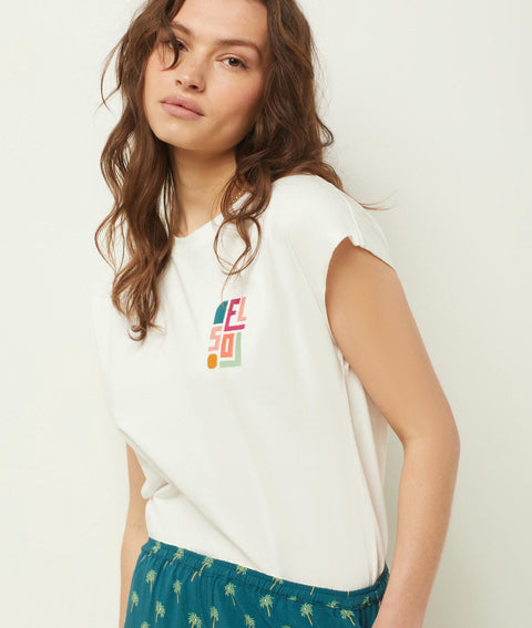 Etam belamy - t-shirt mc in ecru