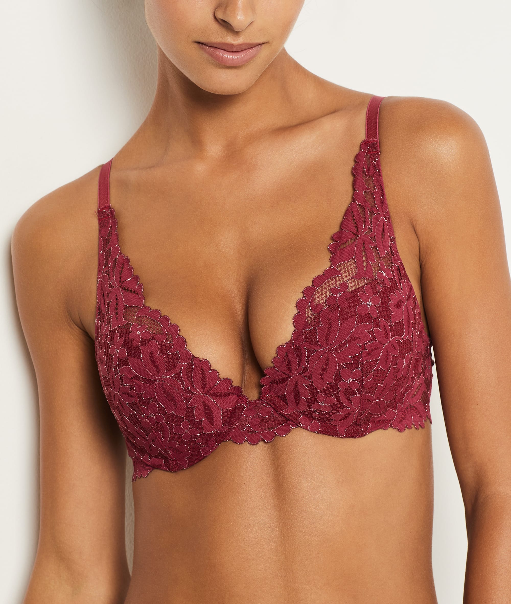 Etam legende n3 triangle bra in burgundy