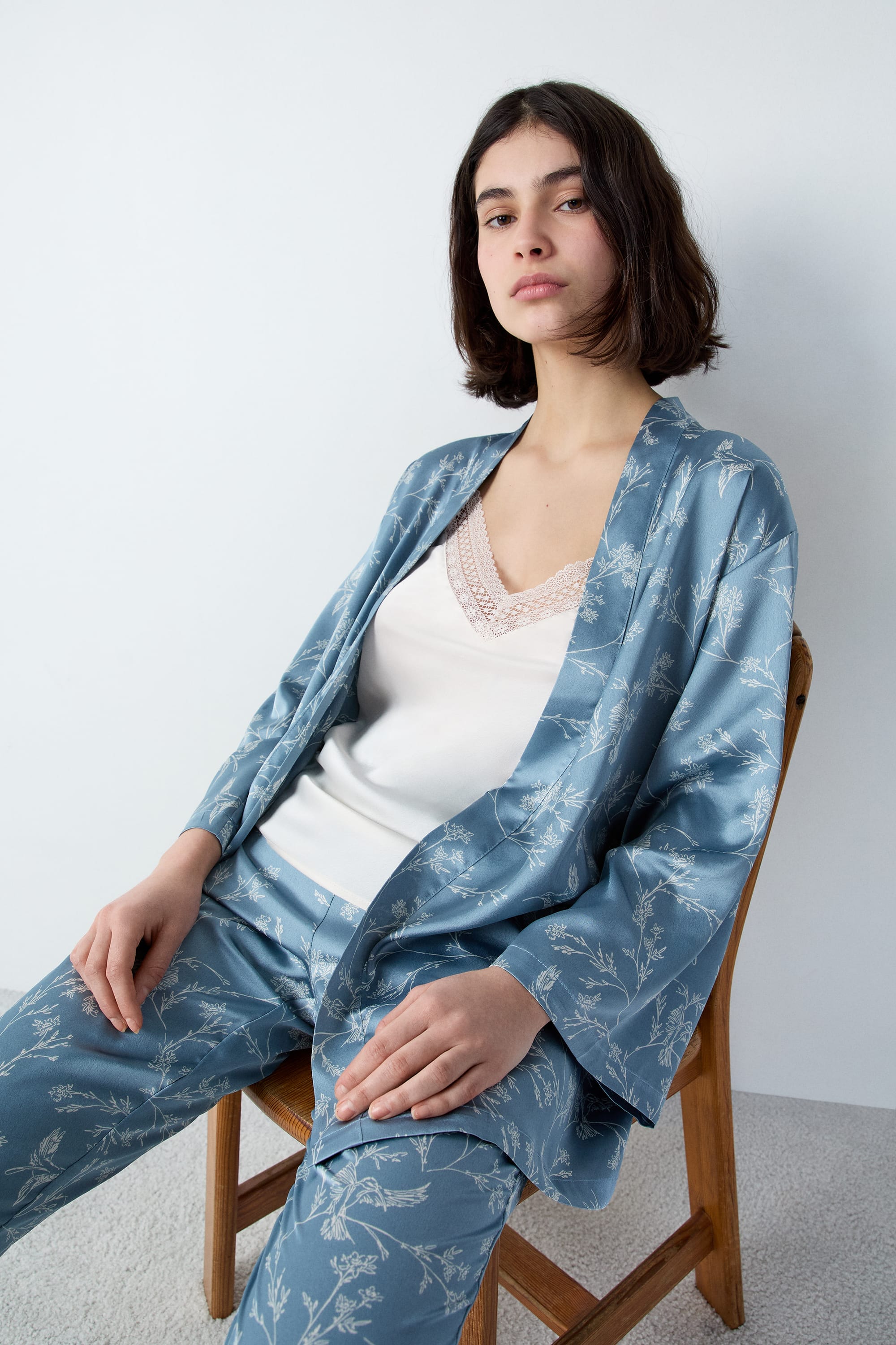 Etam reese pyjama 3 pieces spe in green print