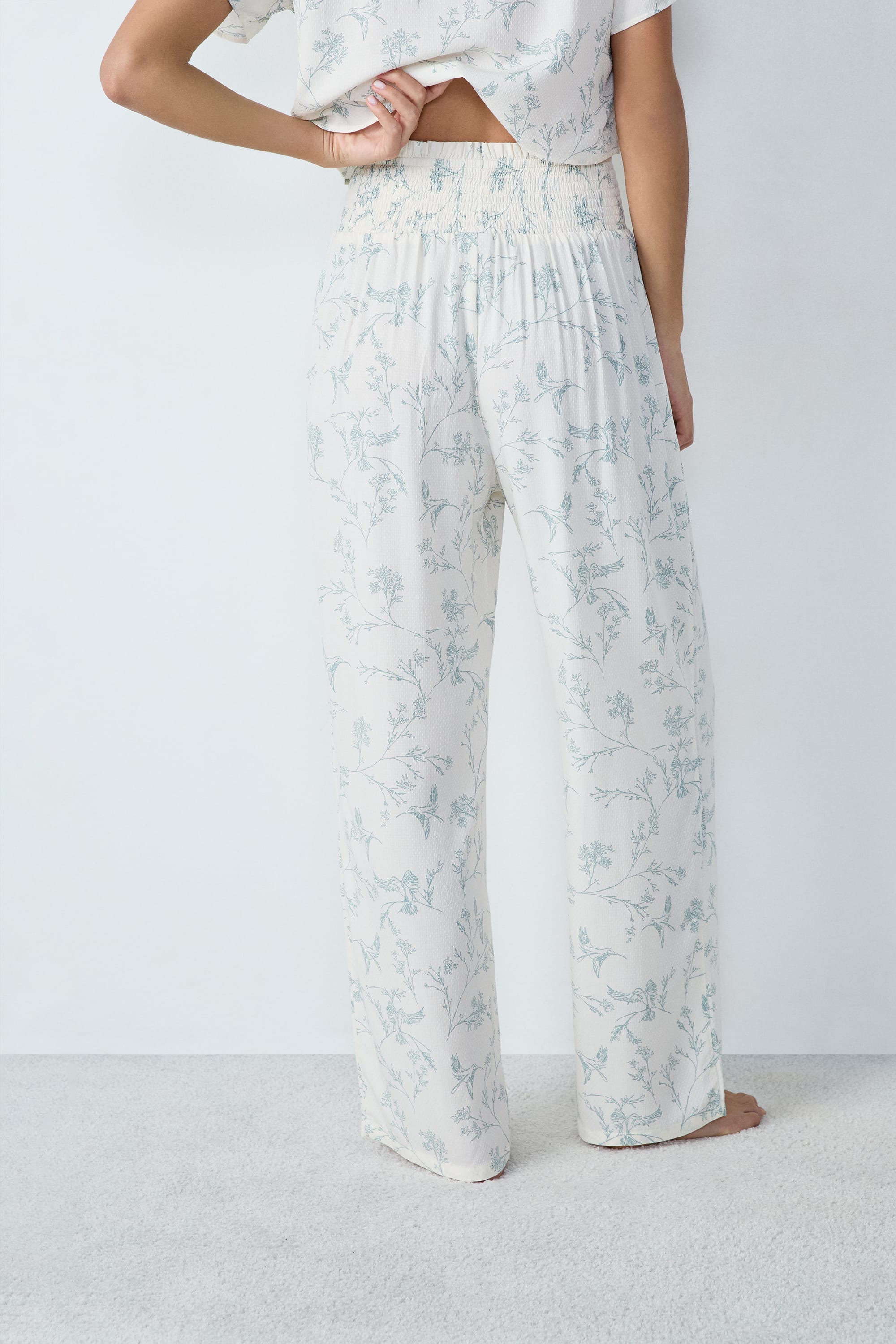 Etam reese pantalon in blue/green print