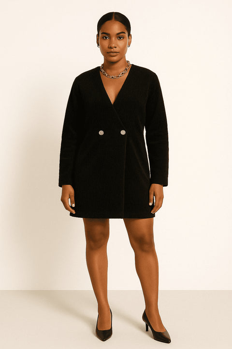 Primark corduroy dress in black