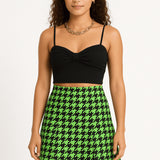 Primark checked skirt in black and green