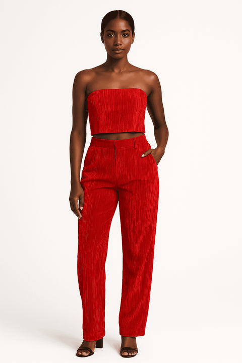 Primark velvet trousers in red