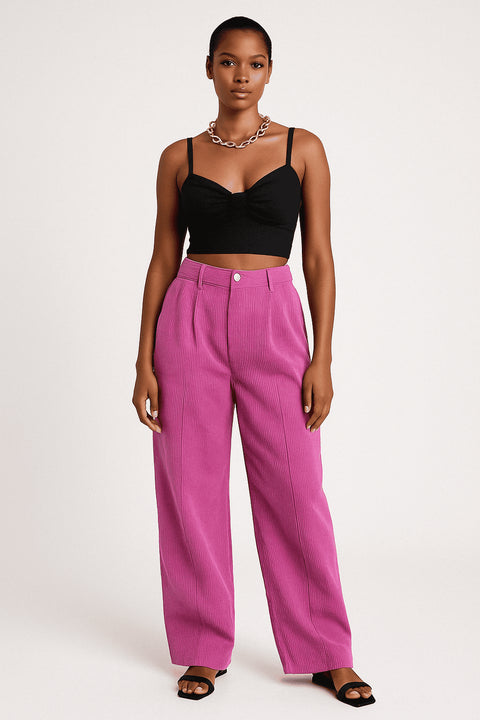Primark baggy corduroy trouser pants in pink