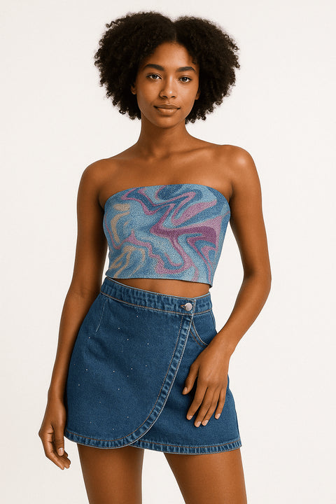 Primark glitter multi-colour bandeau top in multi-colour