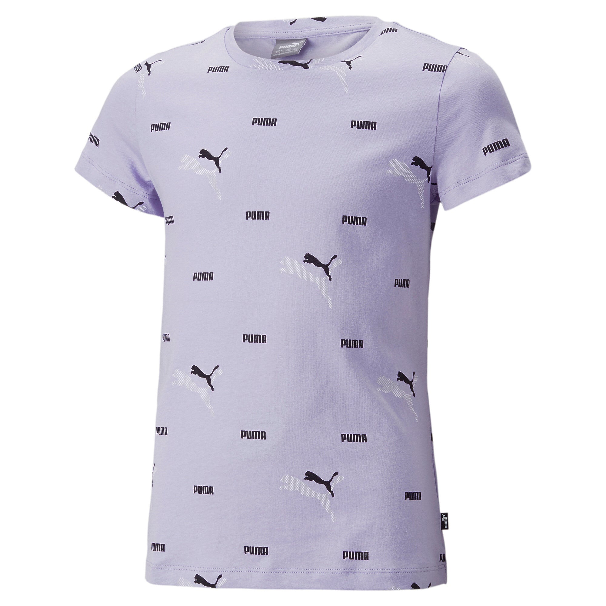 Puma essentials+ logo lab tee in purple - Front View