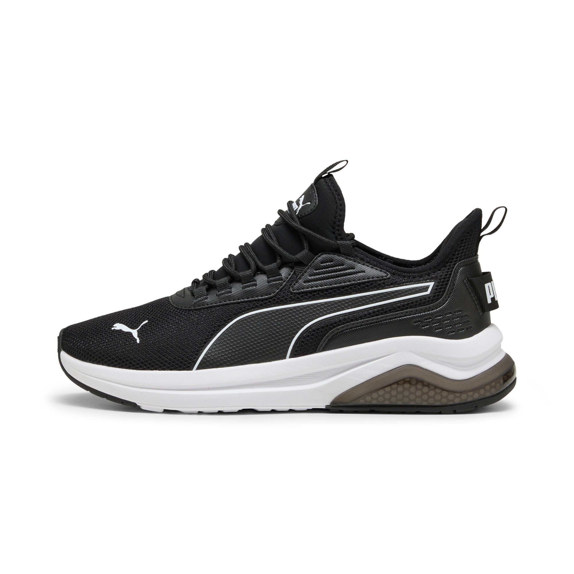 Puma amplifier sneakers in black and white - Side View 01