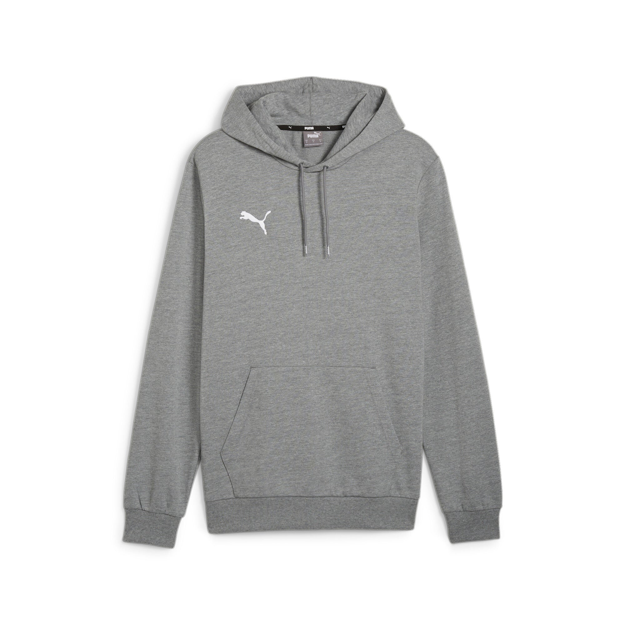 Puma teamGOAL casuals football hoodie in medium gray heather and white - Front View