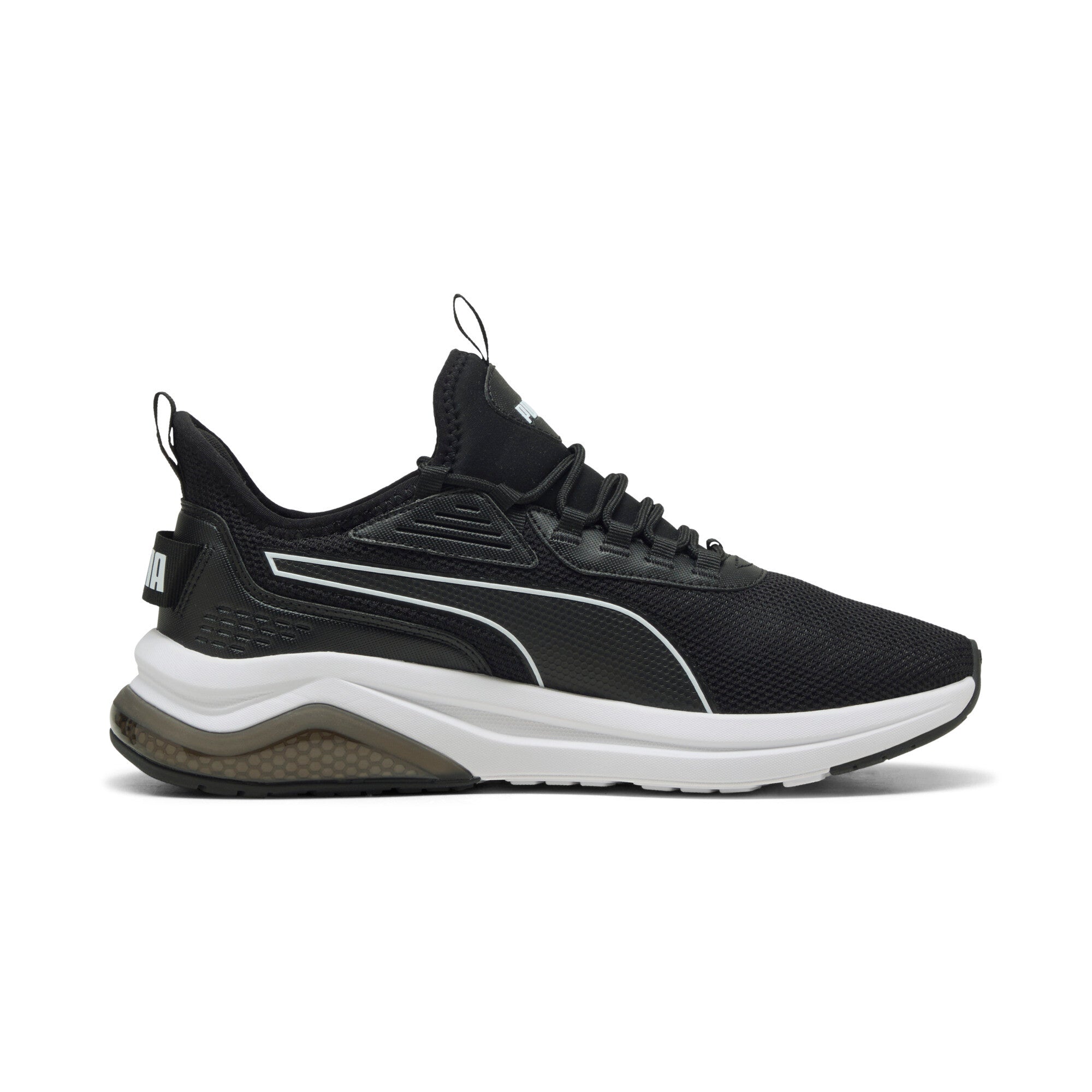 Puma amplifier sneakers in black and white - Side View 03