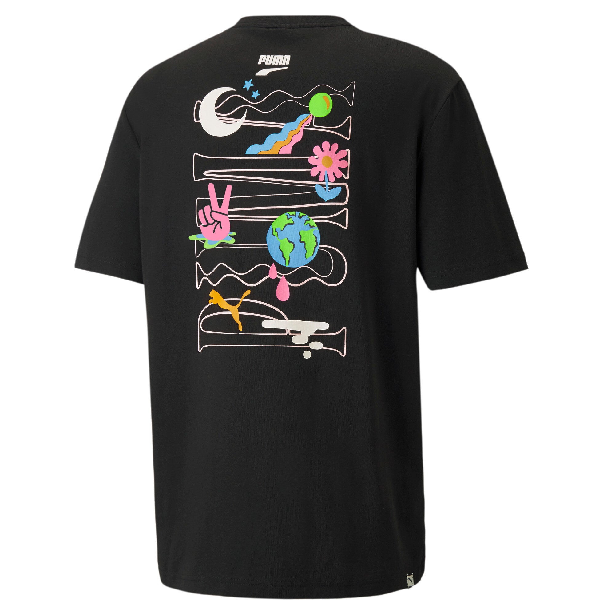 Puma downtown graphic men's tee in black - Back View