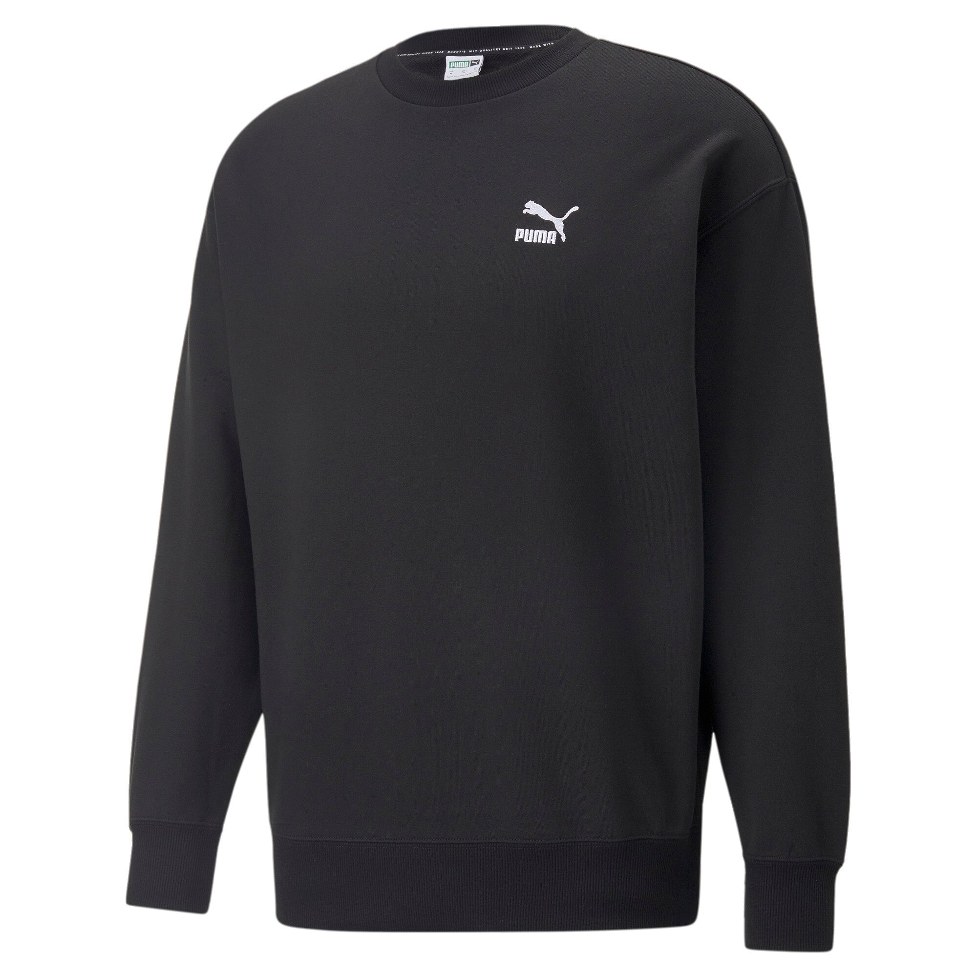 Puma classics relaxed crewneck sweatshirt men in black - Front View