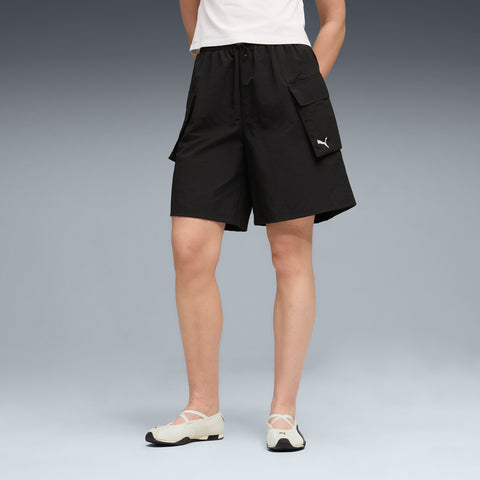 PUMA wardrobe essentials cargo shorts women in black