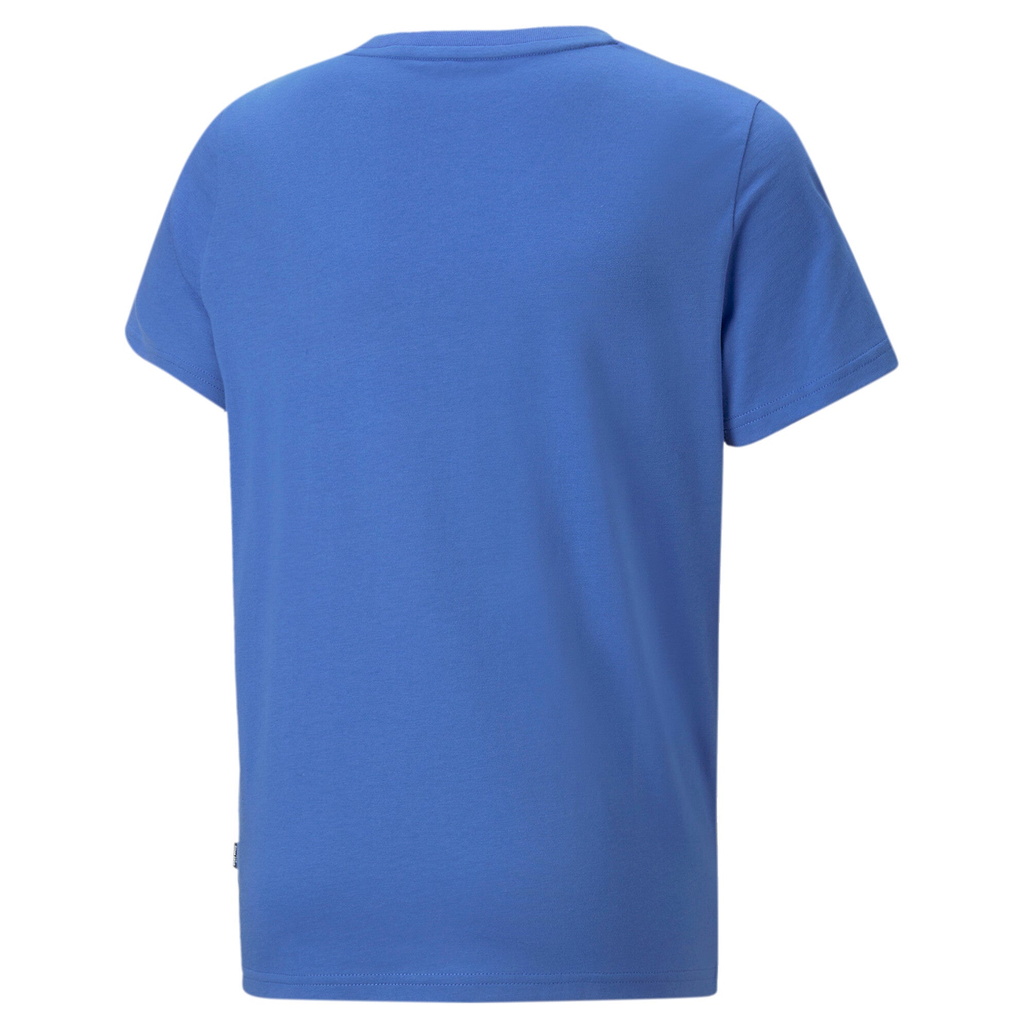 Puma essentials+ colour blocked youth tee in blue - Back View