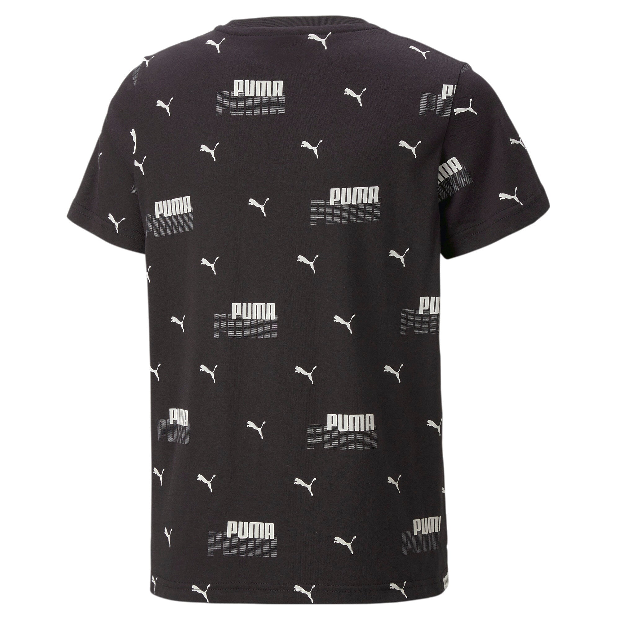 Puma essentials+ logo power printed tee youth in black - Back View