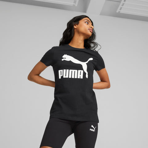 PUMA classics logo women's tee in black